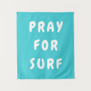 Personalized Pray for Surf Wall Art Banner Surfer Tapestry