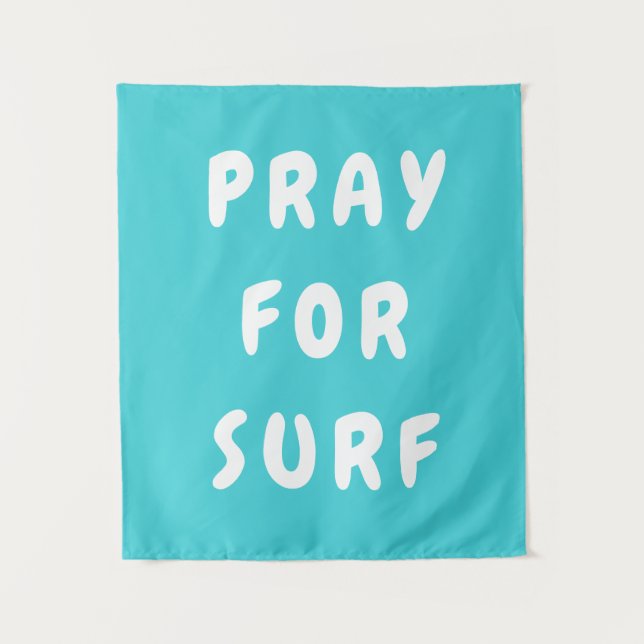 Personalized Pray for Surf Wall Art Banner Surfer Tapestry (Front)