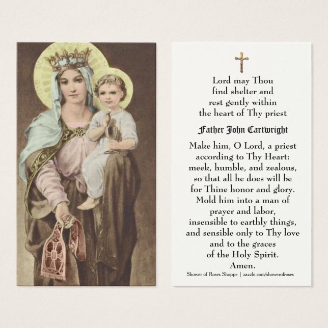Personalized Prayer for Catholic Priest (Front & Back)