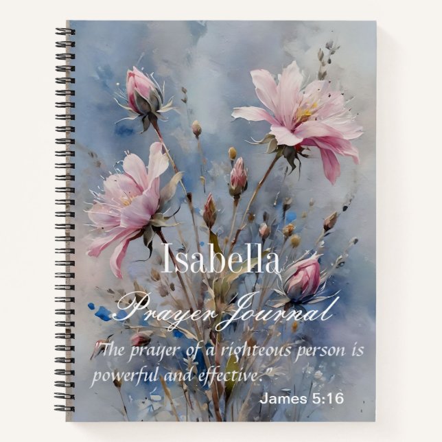Personalized Prayer Journal Pastel Flowers (Front)