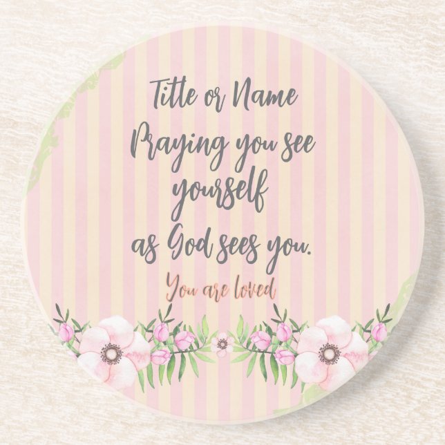 Personalized Prayer Quote  Coaster (Front)