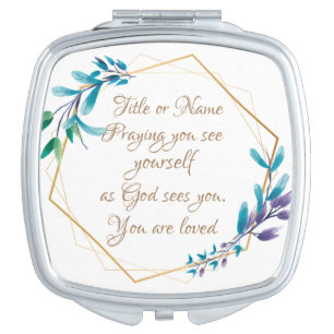 Personalized Prayer Quote compact mirror