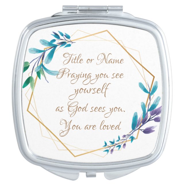 Personalized Prayer Quote compact mirror (Front)