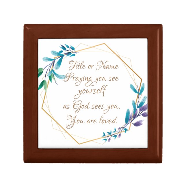 Personalized Prayer Quote compact mirror Gift Box (Front)