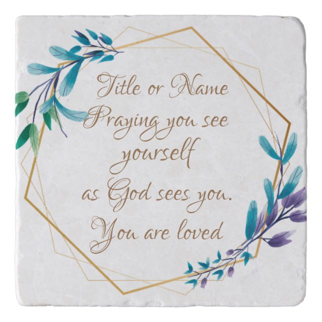 Personalized Prayer Quote compact mirror Trivet (Front)