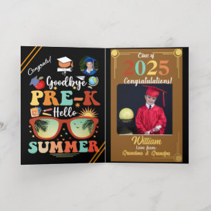 Personalized Pre-k Graduation Hello Summer Foil Greeting Card