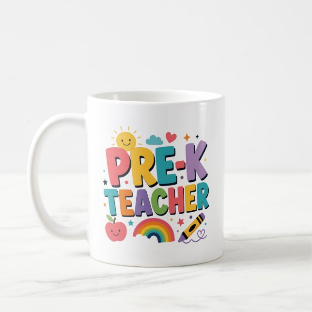 Personalized Pre-K Teacher Appreciation Gift Coffee Mug (Left)
