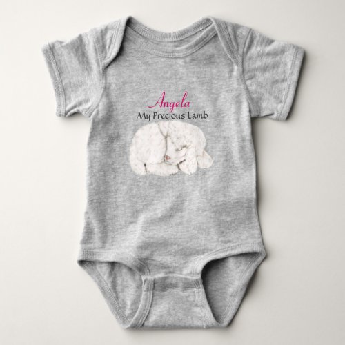 Personalized Precious Lamb Baby Bodysuit