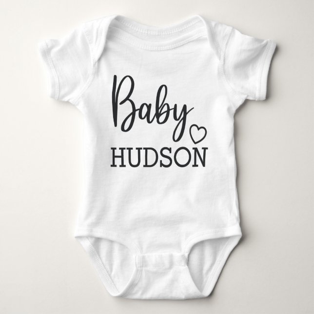 Personalized Pregnancy Announcement With Name Baby Bodysuit (Front)