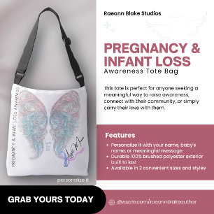 Personalized Pregnancy & Infant Loss Awareness Crossbody Bag