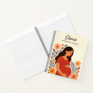Personalized Pregnancy Journal Cozy Floral