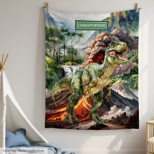 Personalized Prehistoric Dinosaur Blanket Custom 