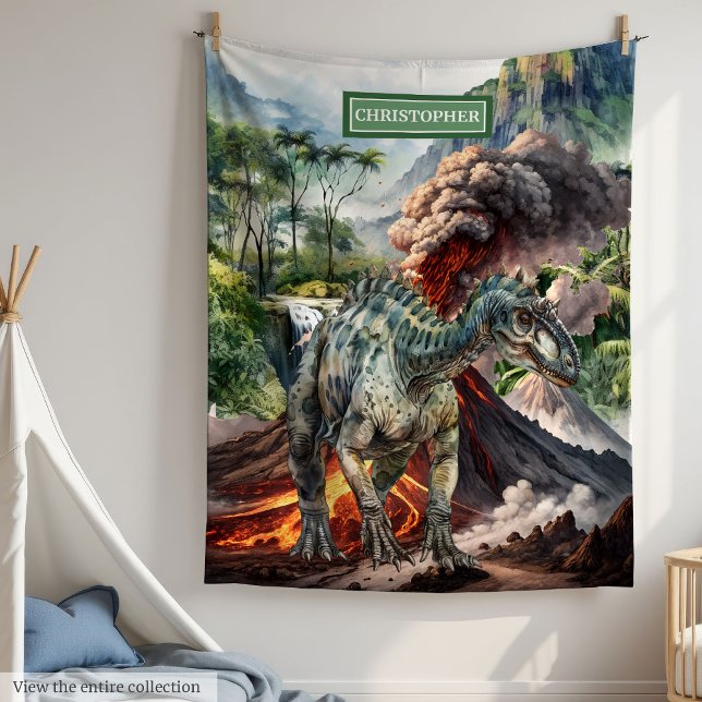 Personalized Prehistoric Dinosaur Blanket Custom (Personalized Prehistoric Dinosaur Blanket with Name)