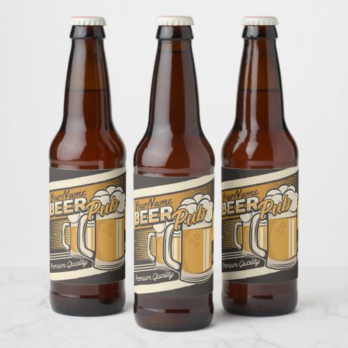 Personalized Premium Cold Beer Mug Pub Bar  Beer Bottle Label