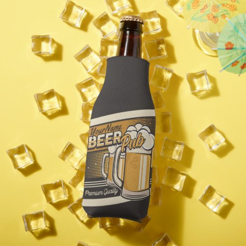 Personalized Premium Cold Beer Mug Pub Bar  Bottle Cooler