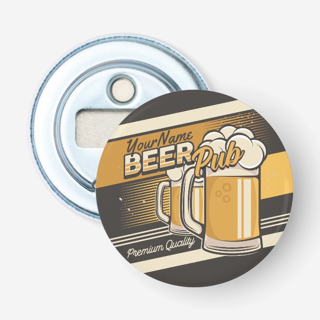 Personalized Premium Cold Beer Mug Pub Bar  Bottle Opener (Front)