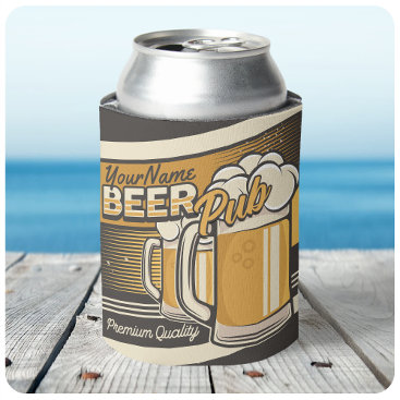Personalized Premium Cold Beer Mug Pub Bar Can Cooler
