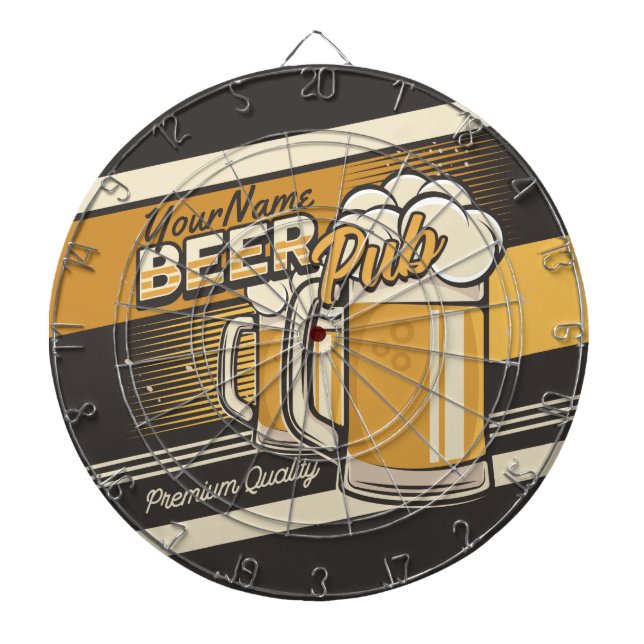 Personalized Premium Cold Beer Mug Pub Bar  Dart Board (Front)