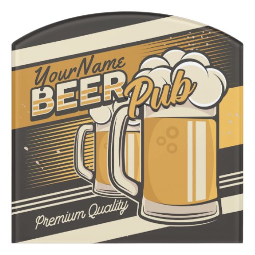 Personalized Premium Cold Beer Mug Pub Bar  Door Sign