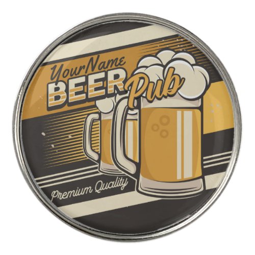 Personalized Premium Cold Beer Mug Pub Bar  Golf Ball Marker