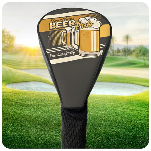 Personalized Premium Cold Beer Mug Pub Bar Golf Head Cover