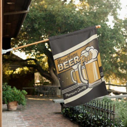 Personalized Premium Cold Beer Mug Pub Bar House Flag
