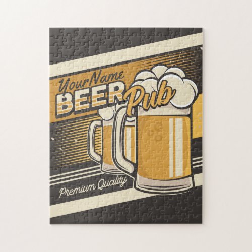 Personalized Premium Cold Beer Mug Pub Bar Jigsaw Puzzle