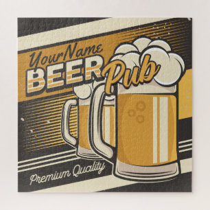 Personalized Premium Cold Beer Mug Pub Bar Jigsaw Puzzle