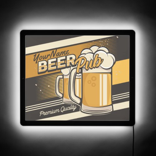 Personalized Premium Cold Beer Mug Pub Bar  LED Sign