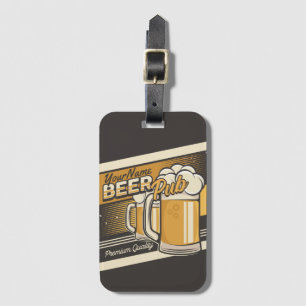 Personalized Premium Cold Beer Mug Pub Bar Luggage Tag