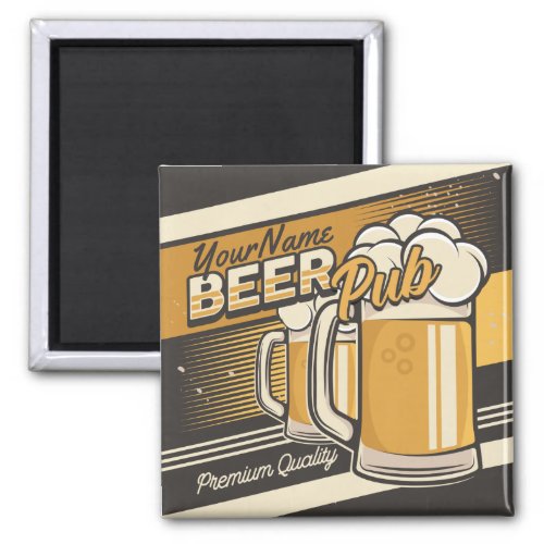 Personalized Premium Cold Beer Mug Pub Bar  Magnet