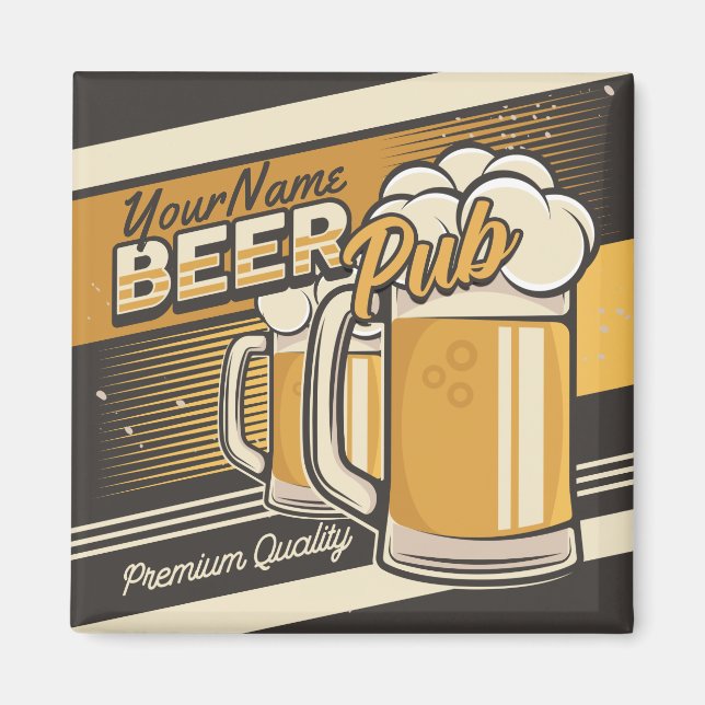 Personalized Premium Cold Beer Mug Pub Bar  Magnet (Front)