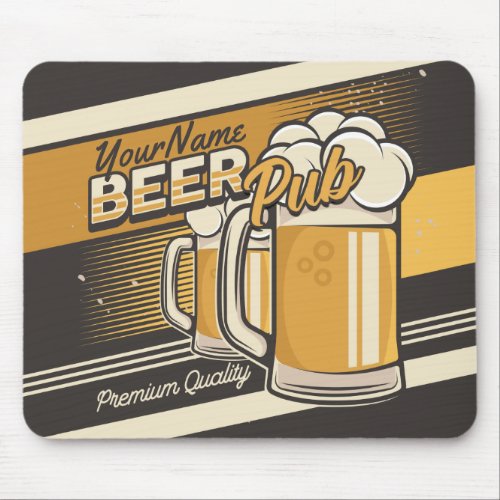 Personalized Premium Cold Beer Mug Pub Bar  Mouse Pad