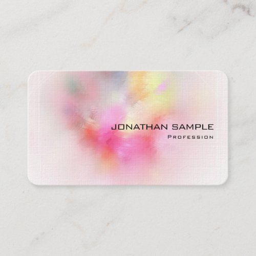 Personalized Premium Linen Colorful Abstract Art Business Card