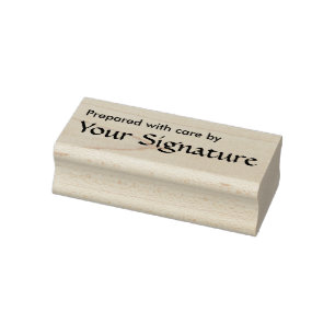 Personalized Prepared with Care by Your Signature Rubber Stamp