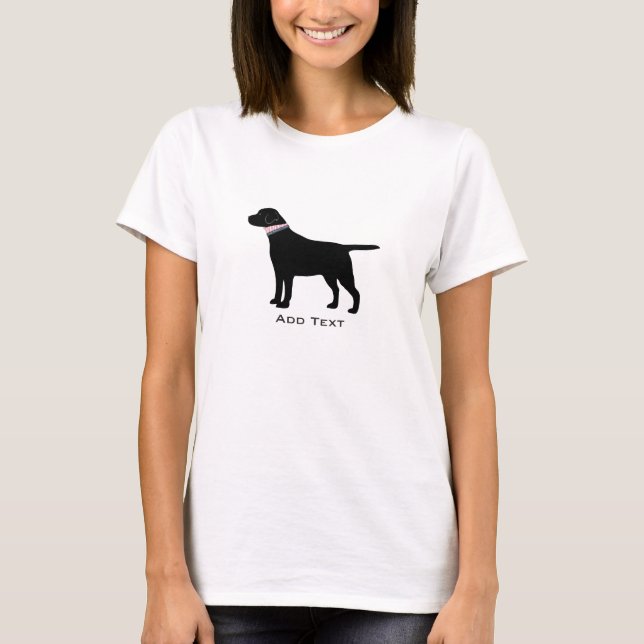 Personalized Preppy Black Lab Dog Silhouette T-Shirt (Front)