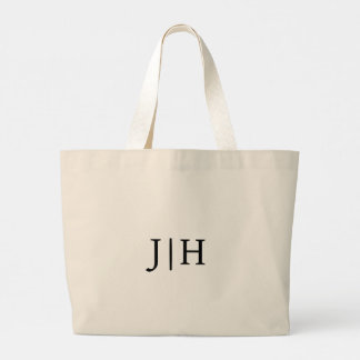 Personalized Preppy Black Monogram Canvas Tote Bag