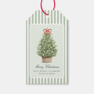 Personalized Preppy Coastal Tree Christmas Gift Tags