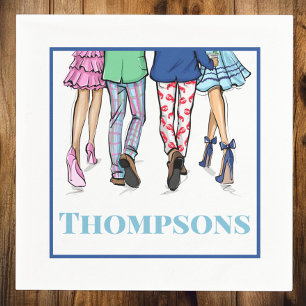 Personalized Preppy Couples Party Napkins