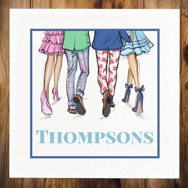Personalized Preppy Couples Party Napkins (Creator Uploaded)