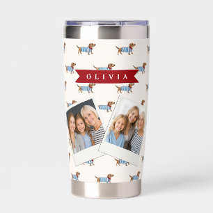 Personalized Preppy Cute Dachshund Dog Pattern Insulated Tumbler