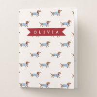 Personalized Preppy Cute Dachshund Dog Pattern