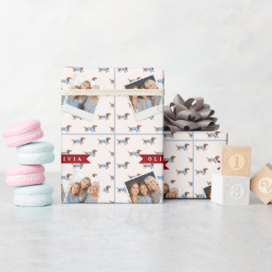 Personalized Preppy Cute Dachshund Dog Pattern Wrapping Paper