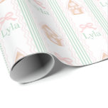 Personalized Preppy Gingerbread House Custom Name Wrapping Paper<br><div class="desc">Personalized Preppy Gingerbread House Custom Name Wrapping Paper,  edit text to your own custom name!</div>
