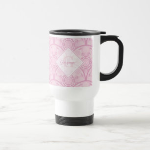 Personalized Preppy In Pink Mandala Art Deco Travel Mug