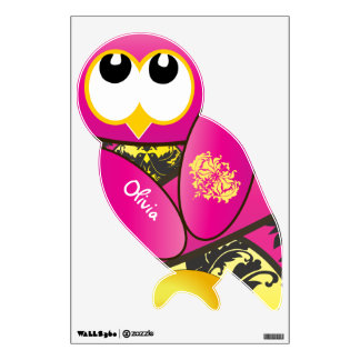 Personalized Preppy Pattern Owl Bird Wall Decal