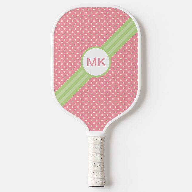 Personalized Preppy Pink Pickleball Paddle (Front)