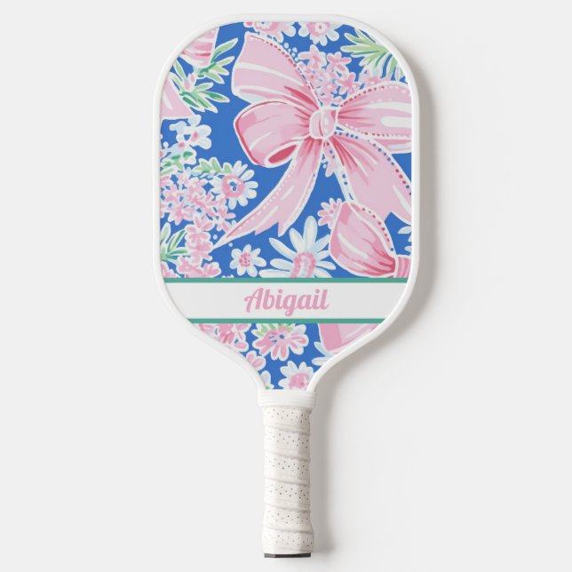 Personalized Preppy Pink Pickleball Paddle (Front)