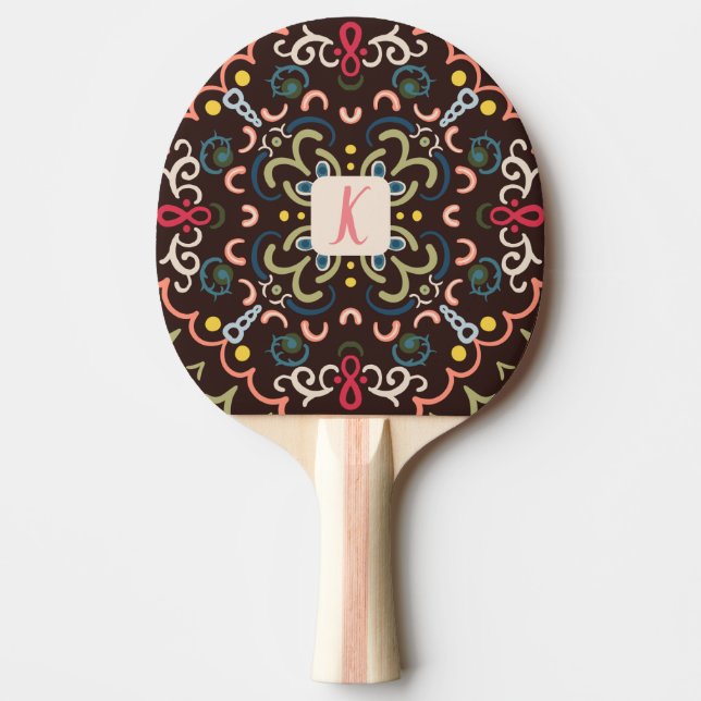 Personalized Preppy Retro Ping Pong Paddle (Front)