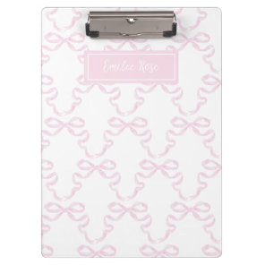 Personalized Preppy Watercolor Bow Ribbonerie  Clipboard